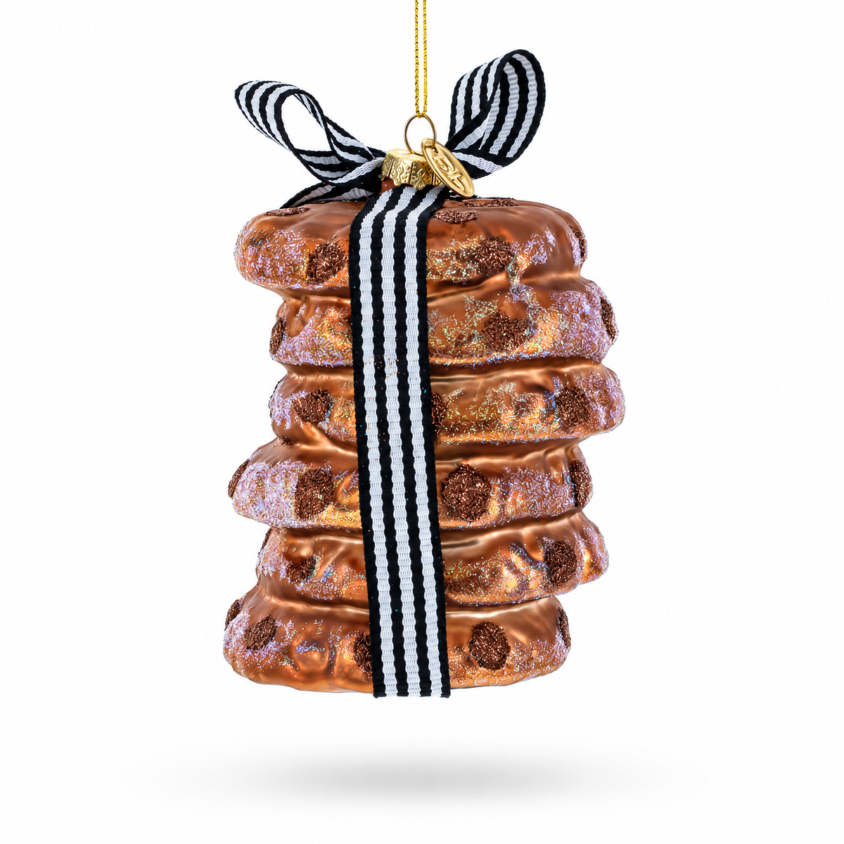 Delectable Chocolate Chip Cookies Glass Christmas Ornament