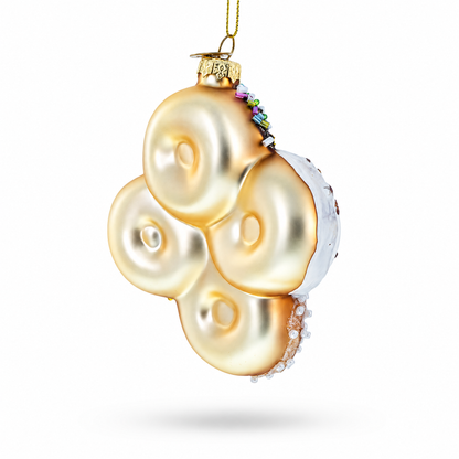 Festively Decorated Donuts Glass Christmas Ornament