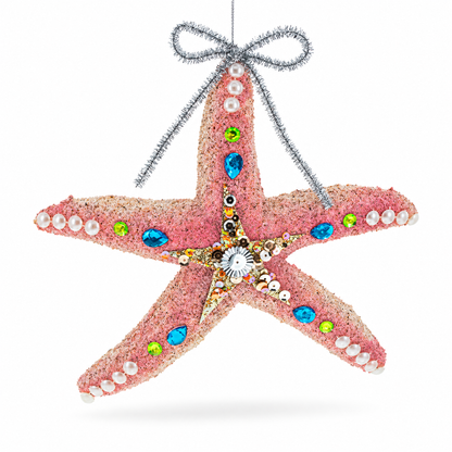 Starfish Glass Christmas Ornament