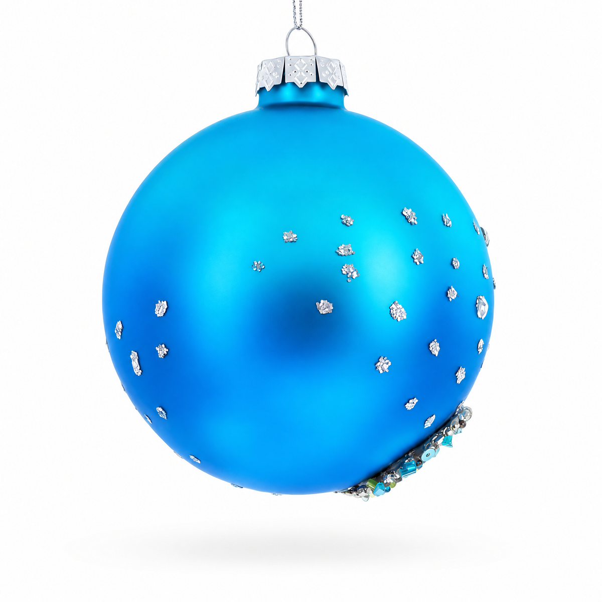 Beaded Seahorse Ocean Glass Ball Christmas Ornament