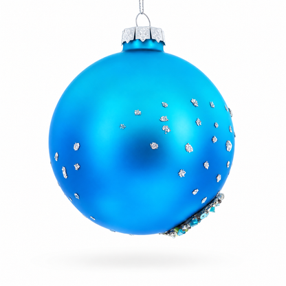 Beaded Seahorse Ocean Glass Ball Christmas Ornament