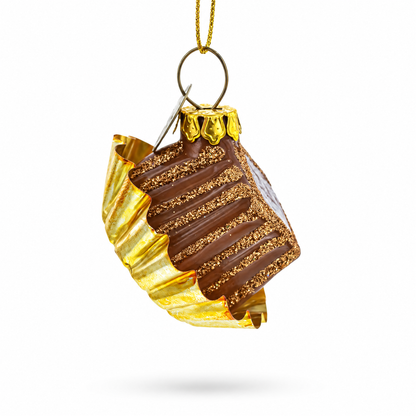 Chocolate Candy Glass Christmas Ornament