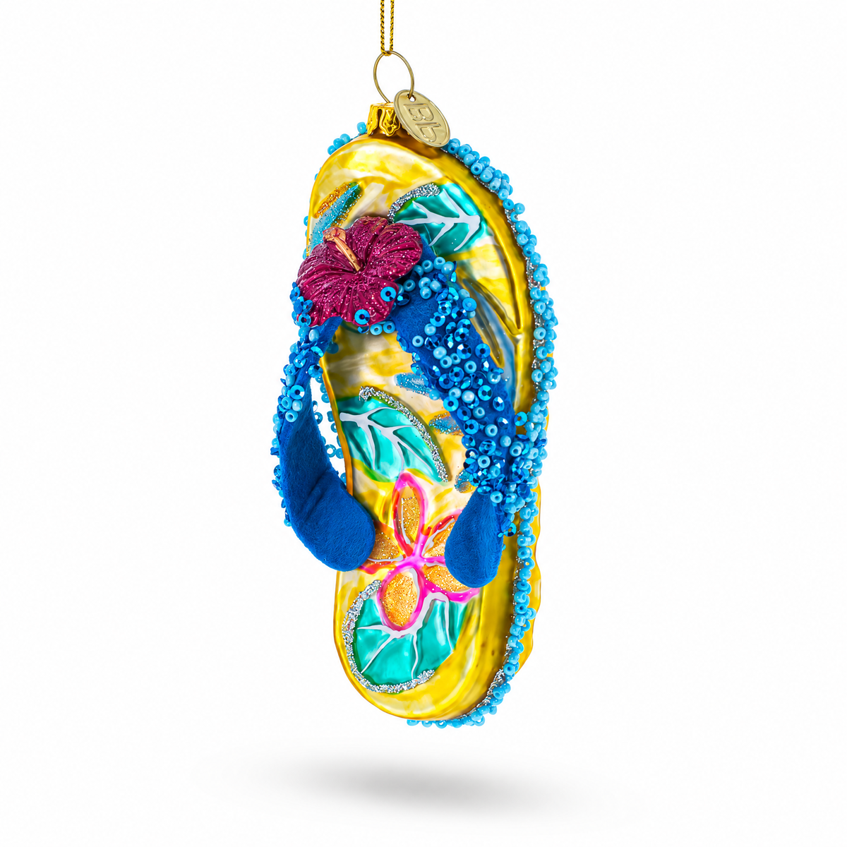 Beaded Flip Flops Glass Christmas Ornament