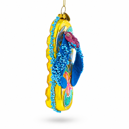 Beaded Flip Flops Glass Christmas Ornament
