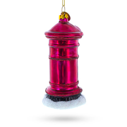 Red Mailbox with Letter to Santa Glass Christmas Ornament