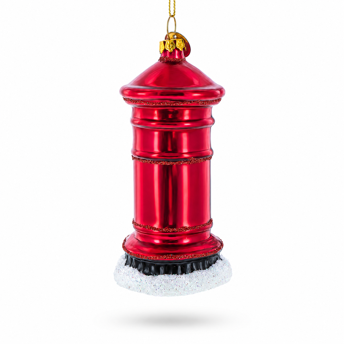 Red Mailbox with Letter to Santa Glass Christmas Ornament