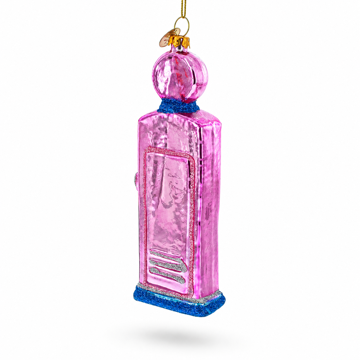 Vintage Retro Gas Pump Glass Christmas Ornament