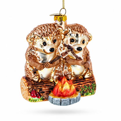 Wombats Roast Marshmallow Glass Christmas Ornament