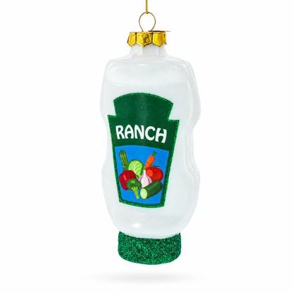 Ranch Dressing Glass Christmas Ornament