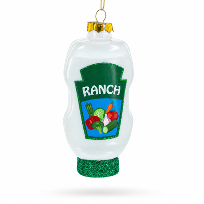 Ranch Dressing Glass Christmas Ornament