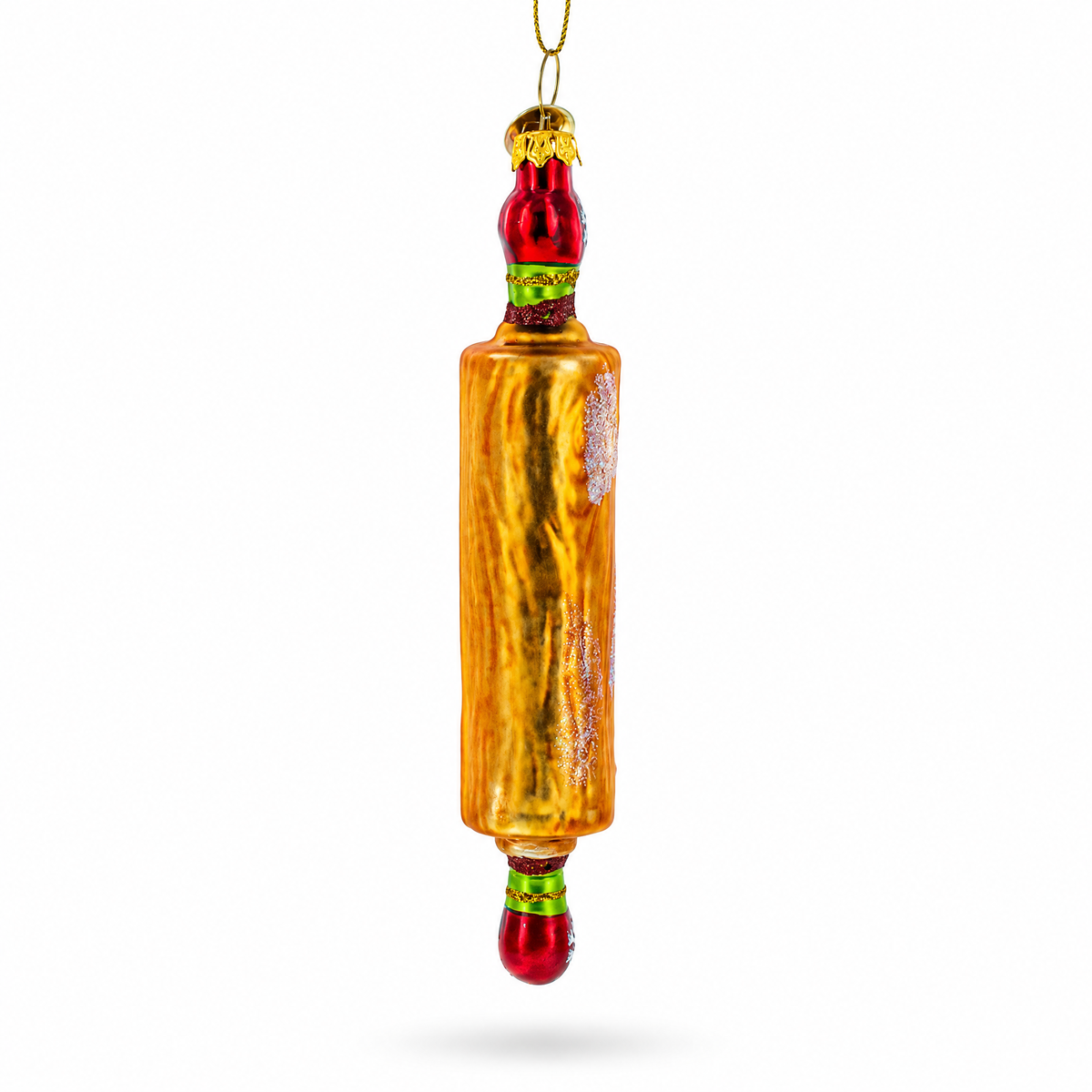 Kitchen Rolling Pin Glass Christmas Ornament