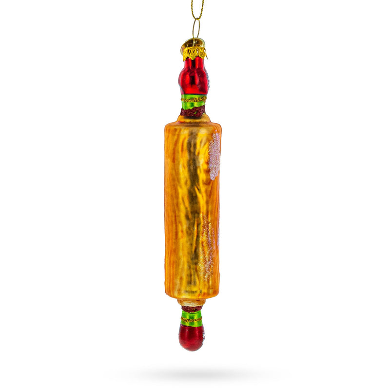 Kitchen Rolling Pin Glass Christmas Ornament
