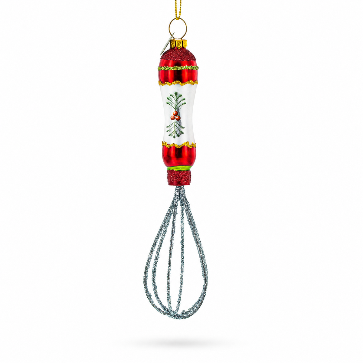 Culinary Whisk Glass Christmas Ornament