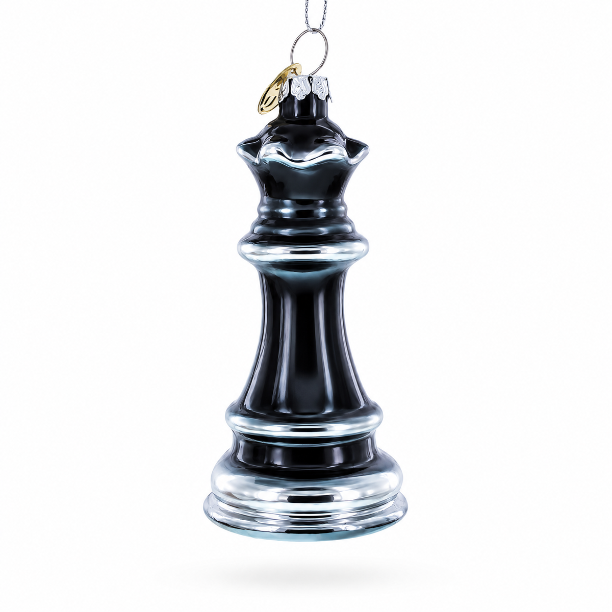 Queen Chess Glass Christmas Ornament