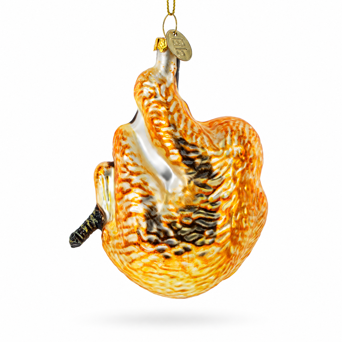 Hanging Sloth Glass Christmas Ornament