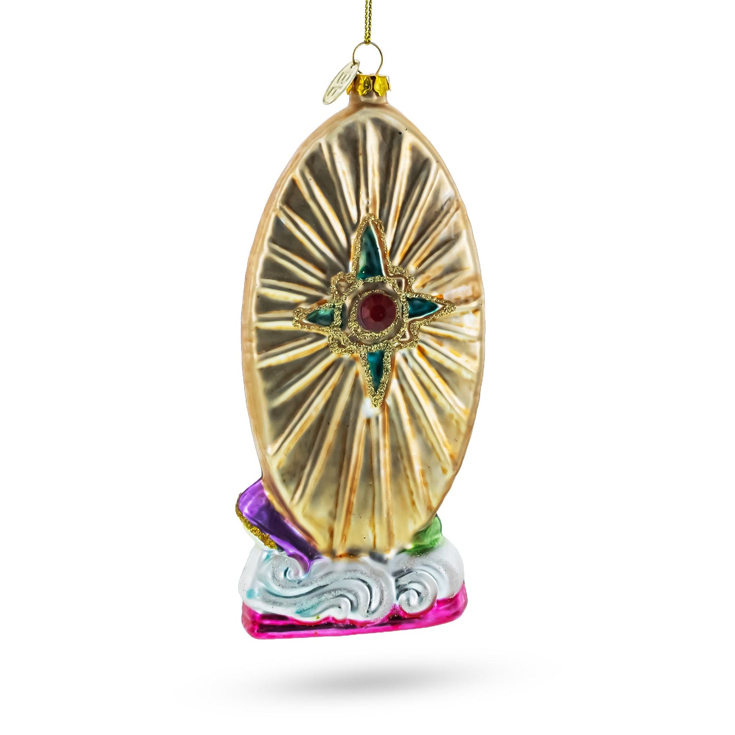 Reverent Virgin Mary Glass Christmas Ornament