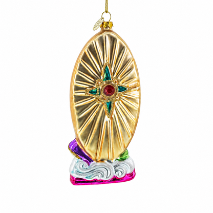 Reverent Virgin Mary Glass Christmas Ornament