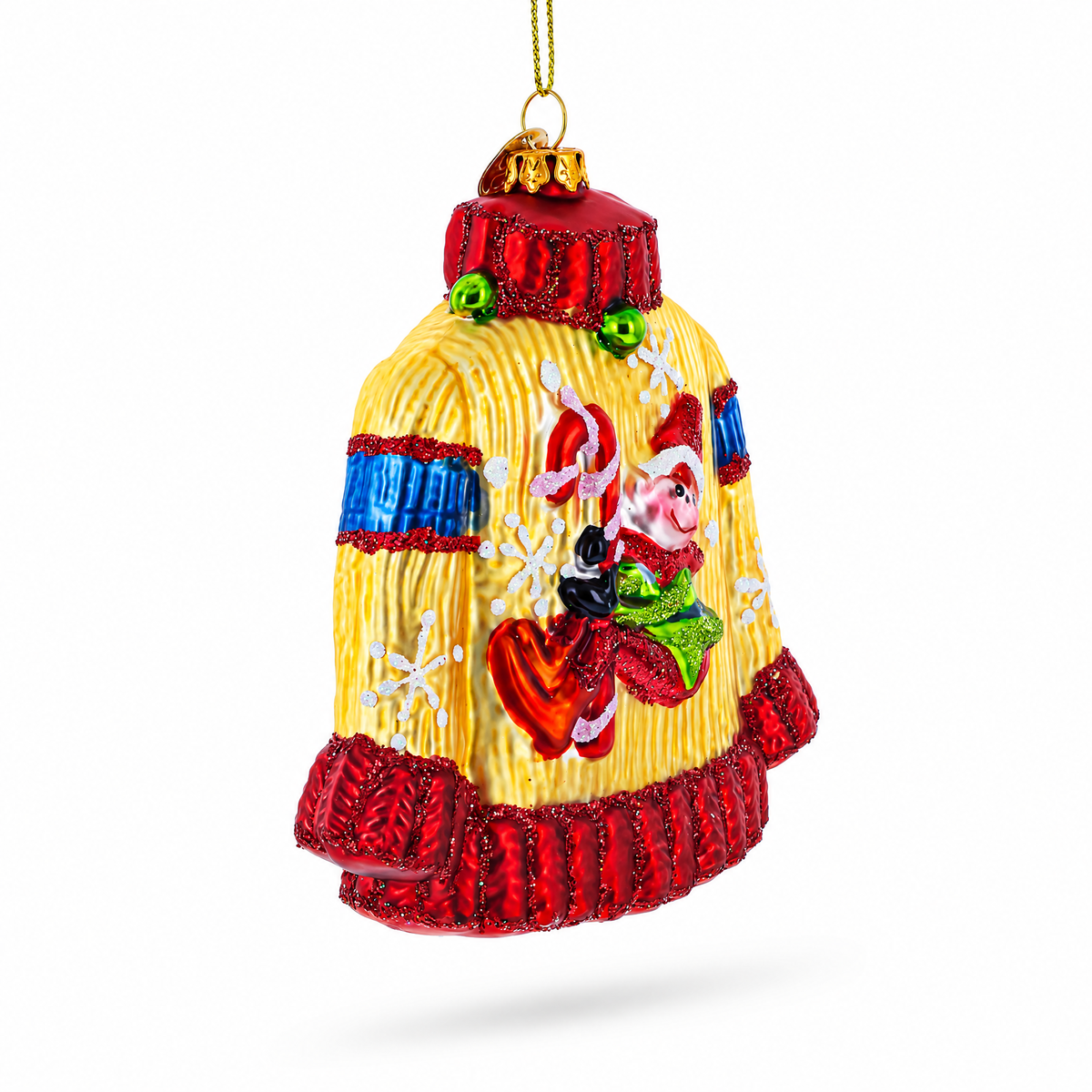 Festive Holiday Sweater Glass Christmas Ornament