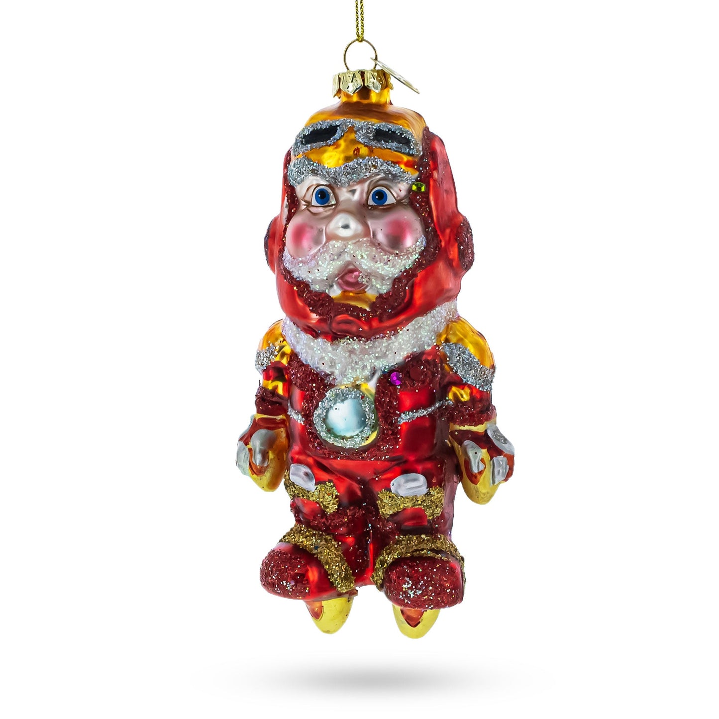 Aviator Pilot Glass Christmas Ornament
