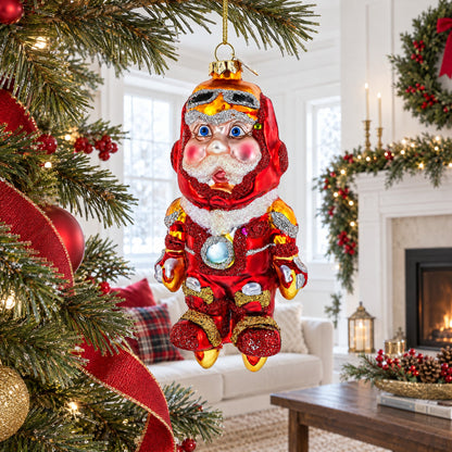 Aviator Pilot Glass Christmas Ornament