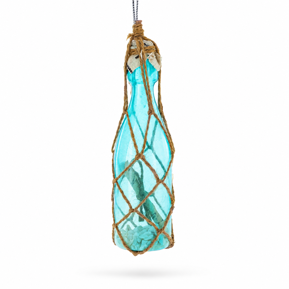 Nautical Sea Bottle with Sand Glass Christmas Ornament