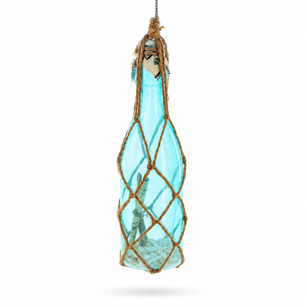 Nautical Sea Bottle with Sand Glass Christmas Ornament