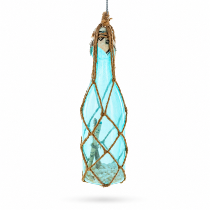 Nautical Sea Bottle with Sand Glass Christmas Ornament