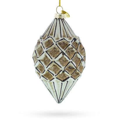 Geometric Vintage-Style Rhombus Finial Glass Christmas Ornament