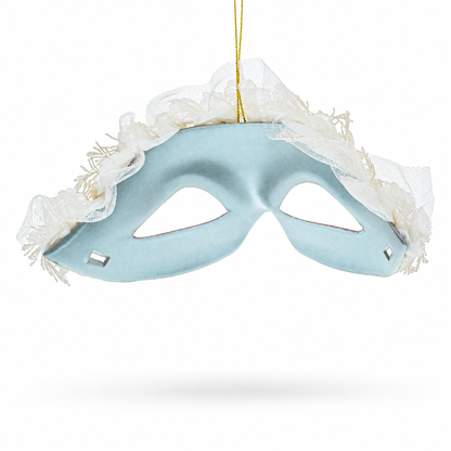 Whimsical Carnival Mask Glass Christmas Ornament