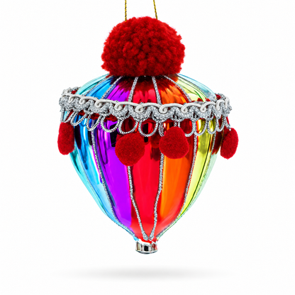 Vibrant Carnival Balloon Glass Christmas Ornament