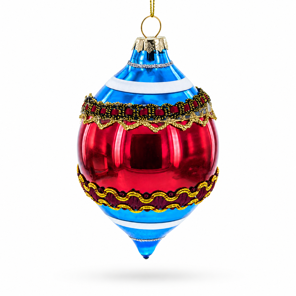 Retro Reflection Blue Retro-Inspired Glass Christmas Ornament