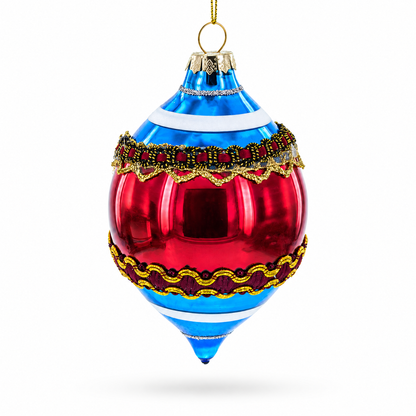 Retro Reflection Blue Retro-Inspired Glass Christmas Ornament