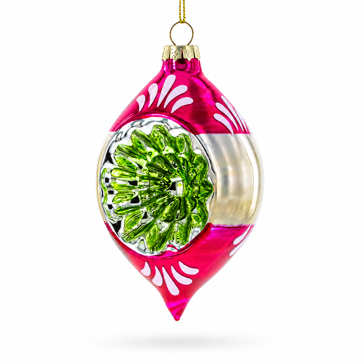 Vintage Tinsel Retro-Inspired Glass Christmas Ornament