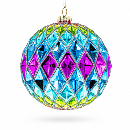 Vibrantly Colored Radiant Glass Christmas Ornament