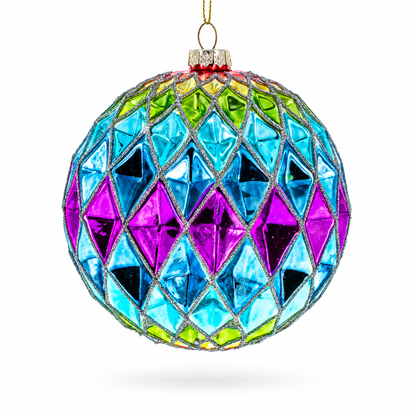 Vibrantly Colored Radiant Glass Christmas Ornament