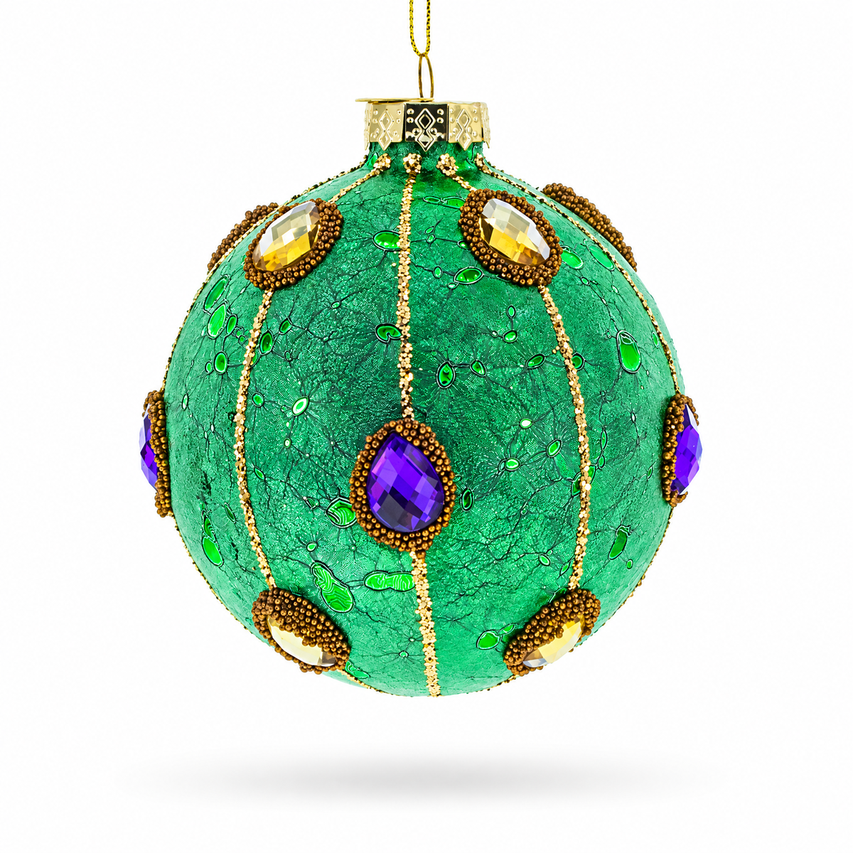 Jeweled Ball Glass Christmas Ornament