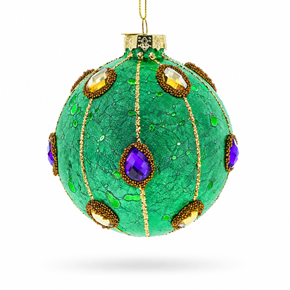 Jeweled Ball Glass Christmas Ornament
