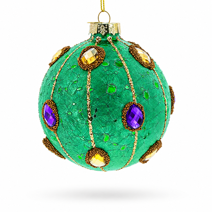 Jeweled Ball Glass Christmas Ornament