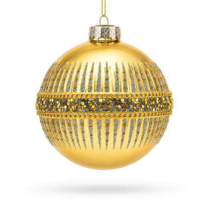 Glittering Gold Glass Christmas Ornament