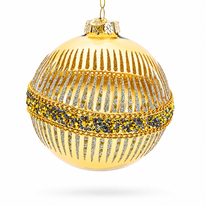 Glittering Gold Glass Christmas Ornament