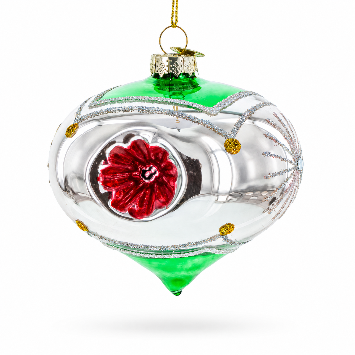 Vintage-Style Tear Drop Indented Glass Christmas Ornament