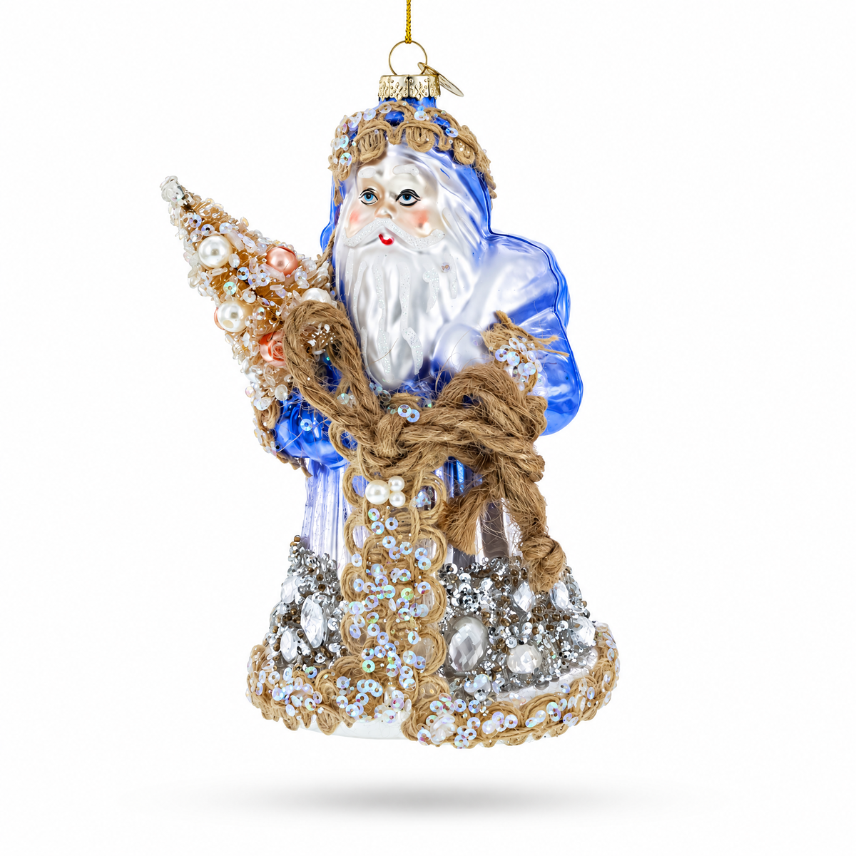 Did Moroz with Rope Glass Christmas Ornament