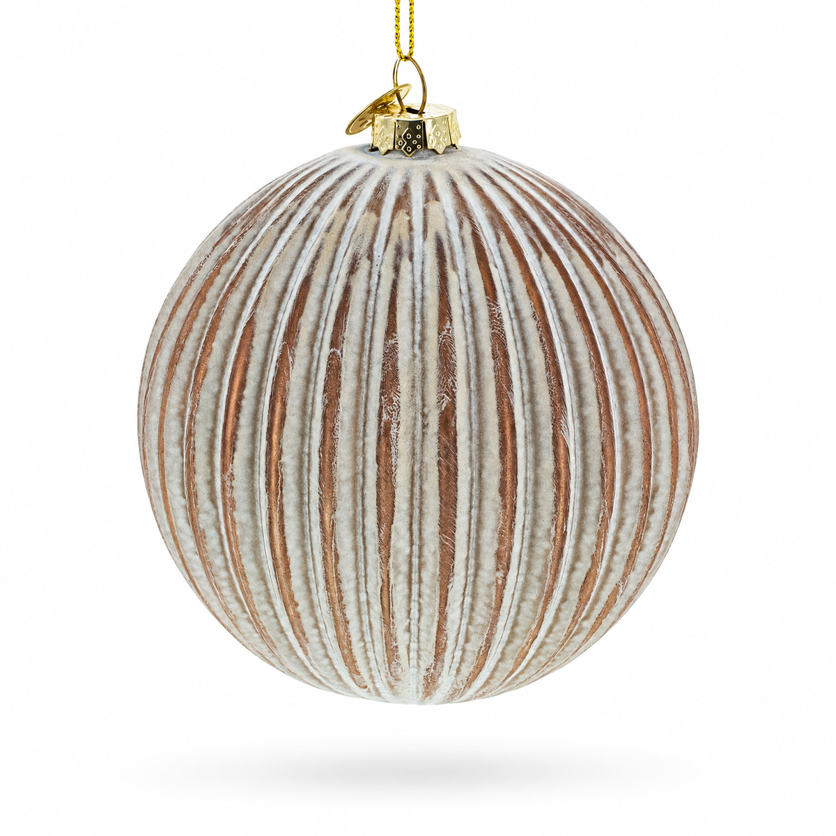 Ribbed Matte Glass Ball Glass Christmas Ornament