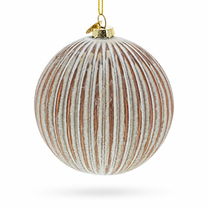 Ribbed Matte Glass Ball Glass Christmas Ornament