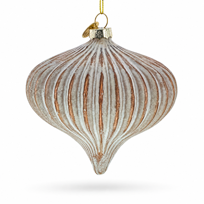 Ribbed Matte Onion Sophisticated Glass Christmas Ornament