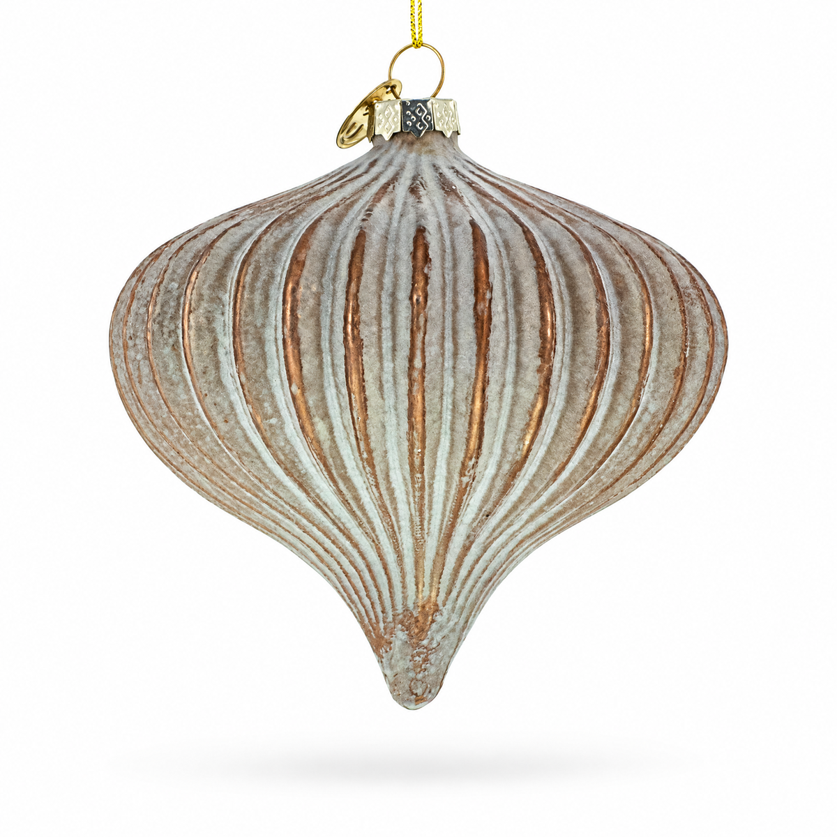Ribbed Matte Onion Sophisticated Glass Christmas Ornament