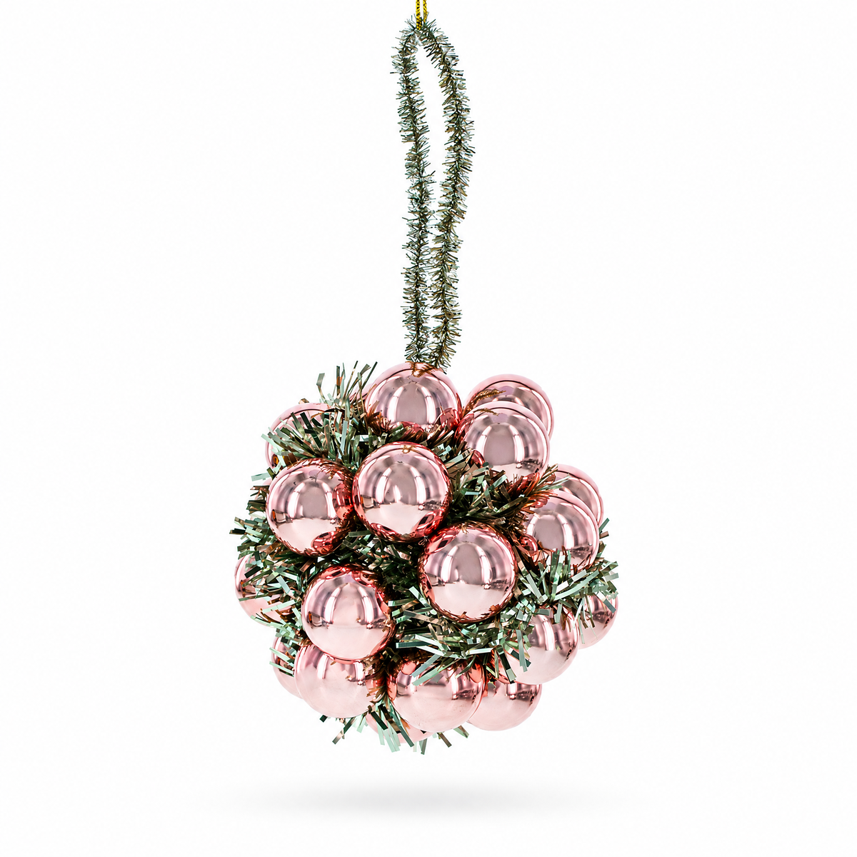 Rose Gold Cluster Ball Glass Christmas Ornament