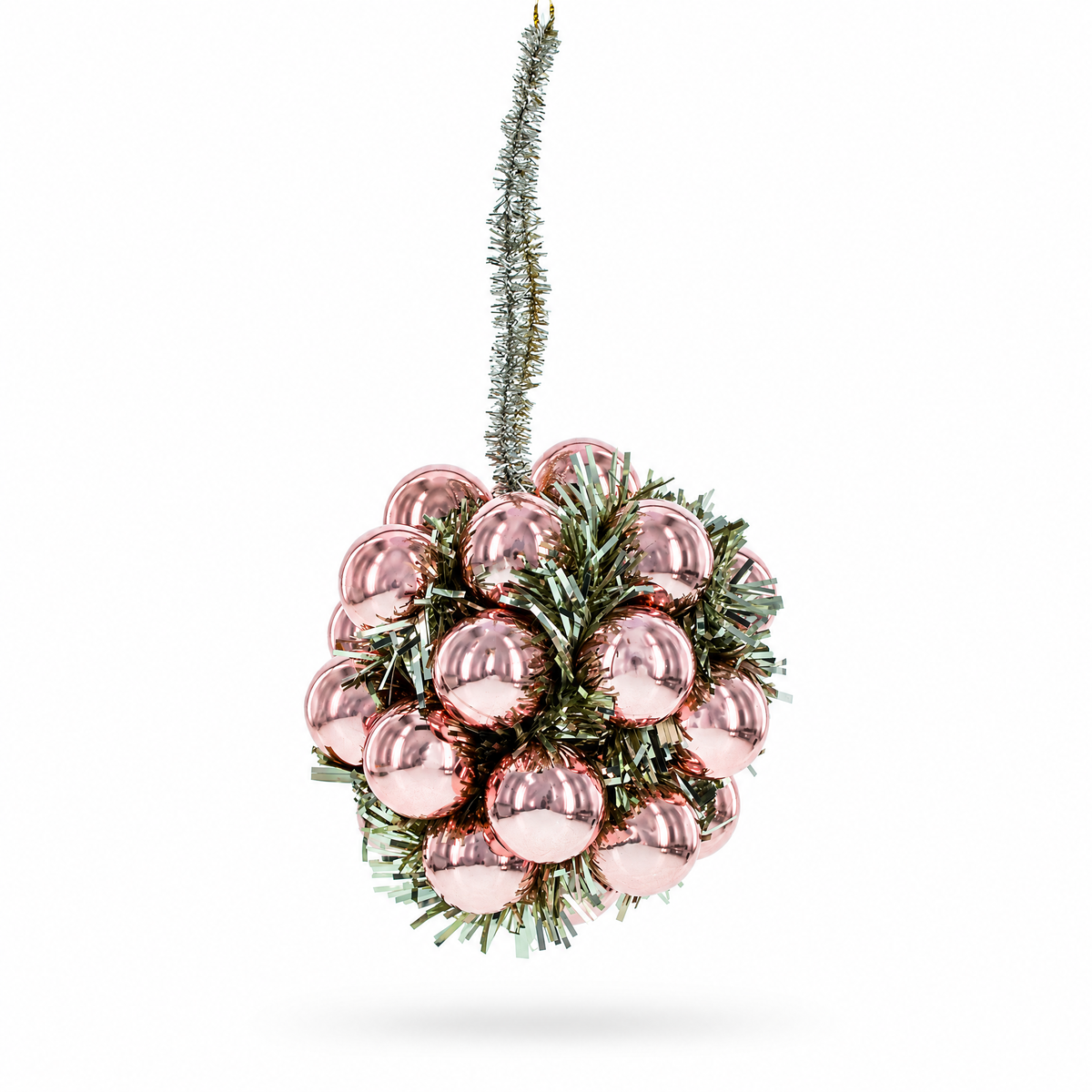 Rose Gold Cluster Ball Glass Christmas Ornament