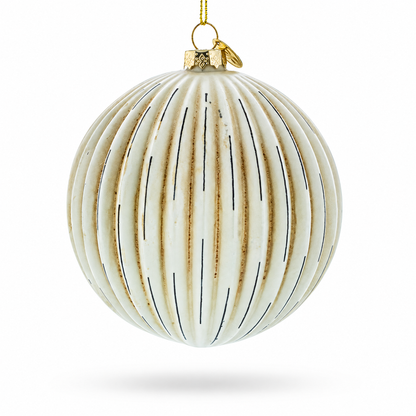 Antique-Style Ribbed Glass Ball Christmas Ornament