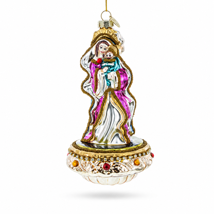Nativity Scene Sacred Glass Christmas Ornament